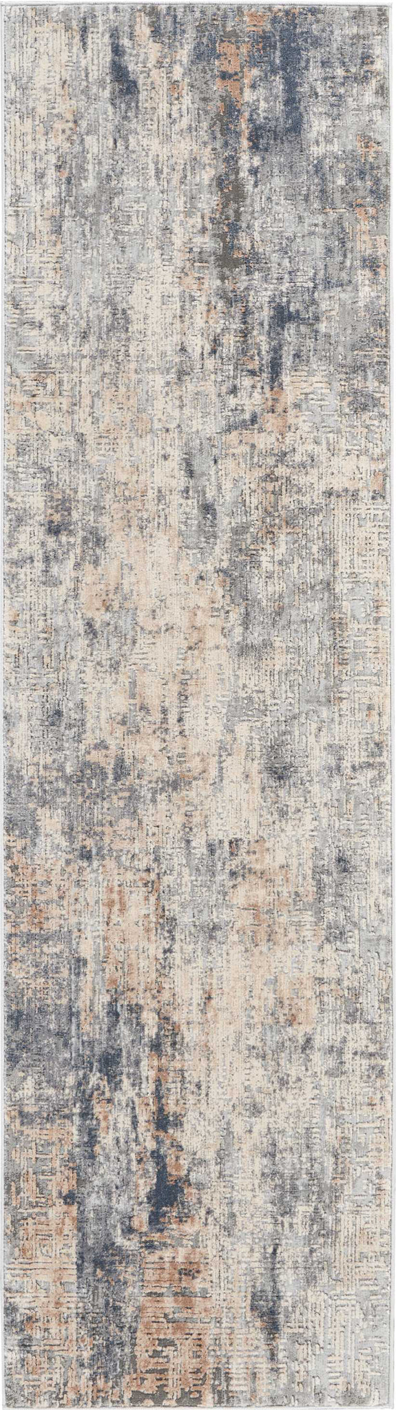 Rustic Textures RUS02 Decor Blue/Ivory Rug – Incredible Nourison Area by Rugs and
