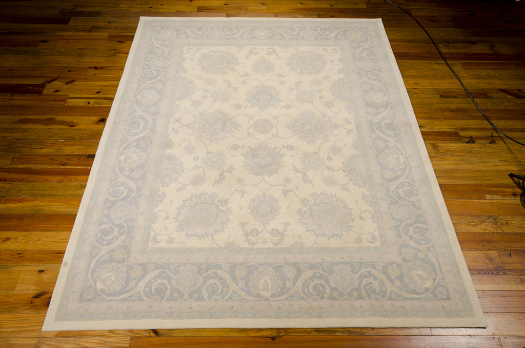 Nourison Royal Serenity SER01 Hyde Park Ivory Blue Area Rug by Kathy Ireland 8' X 10' Floor Shot Feature