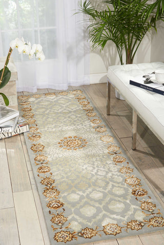 Nourison Serenade SRD03 Silver Area Rug by Michael Amini Room Image Feature