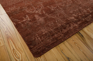 Nourison Silk Shadows SHA03 Rust Area Rug 8' X 10' Corner Shot