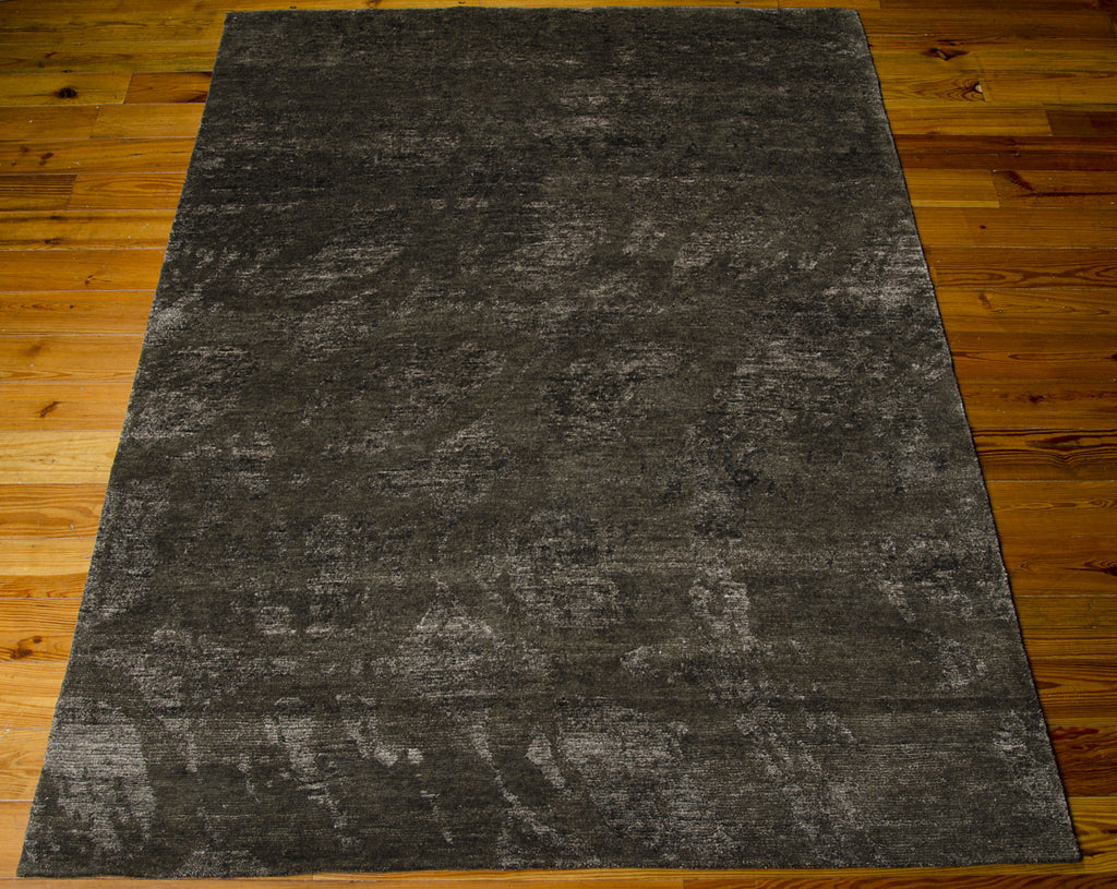 Nourison Silk Shadows SHA04 Coal Area Rug 6' X 9' Floor Shot Feature