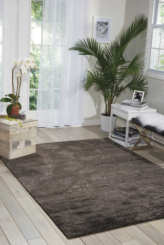 Nourison Silk Shadows SHA04 Coal Area Rug Room Image Feature