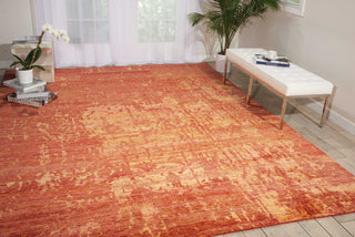 Nourison Silk Shadows SHA10 Flame Area Rug Room Image Feature