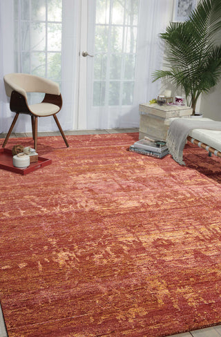 Nourison Silk Shadows SHA10 Flame Area Rug Room Image