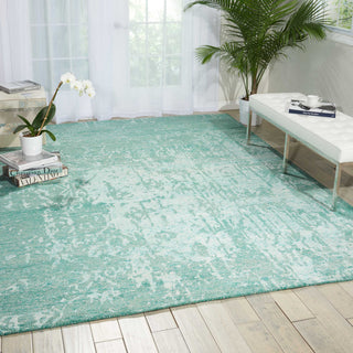 Nourison Silk Shadows SHA10 Marine Area Rug Room Image Feature