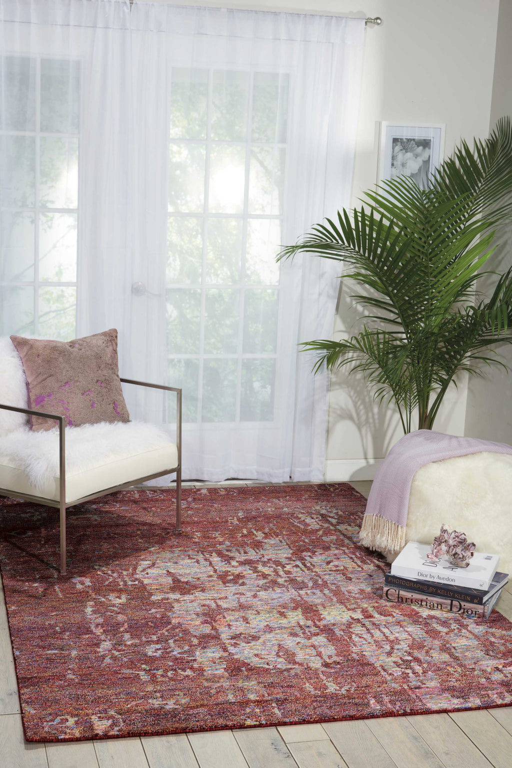 Silk Shadow Rug Nourison Silk Shadows SHA10 Wine Area Rug – Incredible Rugs and Decor
