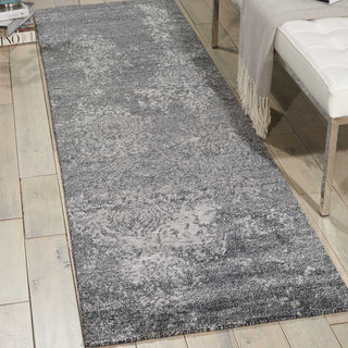 Nourison Silk Shadows SHA14 Graphite Area Rug Room Image Feature