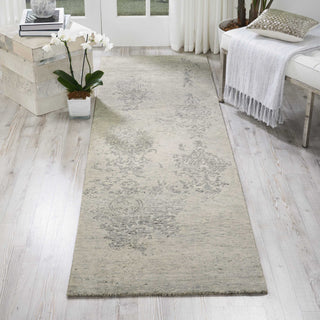 Nourison Silk Shadows SHA14 Ivory/Silver Area Rug Room Image Feature