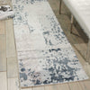 Nourison Silk Shadows SHA16 Silver Grey Area Rug Room Image Feature