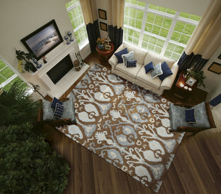 Nourison Siam SIA02 Mocha Area Rug 8' X 11' Living Space Shot Feature