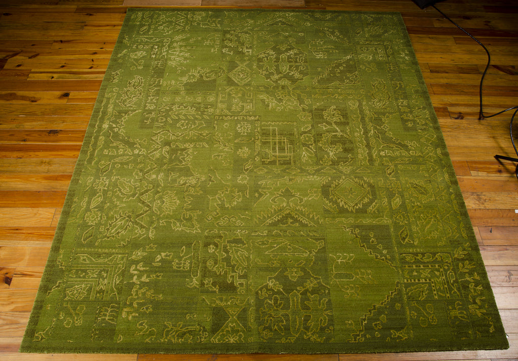 Nourison Silk Infusion SIF02 Green Area Rug 8' X 10' Floor Shot Feature