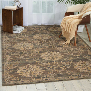 Nourison Silk Elements SKE31 Graphite Area Rug Room Image Feature