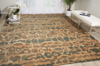 Nourison Silken Allure SLK10 Teal Area Rug Room Image Feature