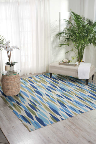 Nourison Sun and Shade SND01 Bits Pieces Seaglass Area Rug by Waverly Room Scene 2