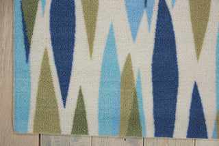 Nourison Sun and Shade SND01 Bits Pieces Seaglass Area Rug by Waverly Corner Image