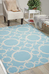 Nourison Sun and Shade SND02 Connected Aquamarine Area Rug by Waverly Room Image Feature