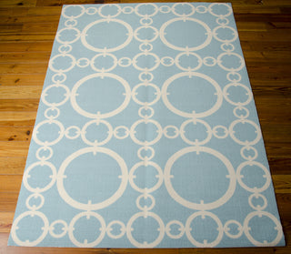 Nourison Sun and Shade SND02 Connected Aquamarine Area Rug by Waverly 6' X 8' Floor Shot