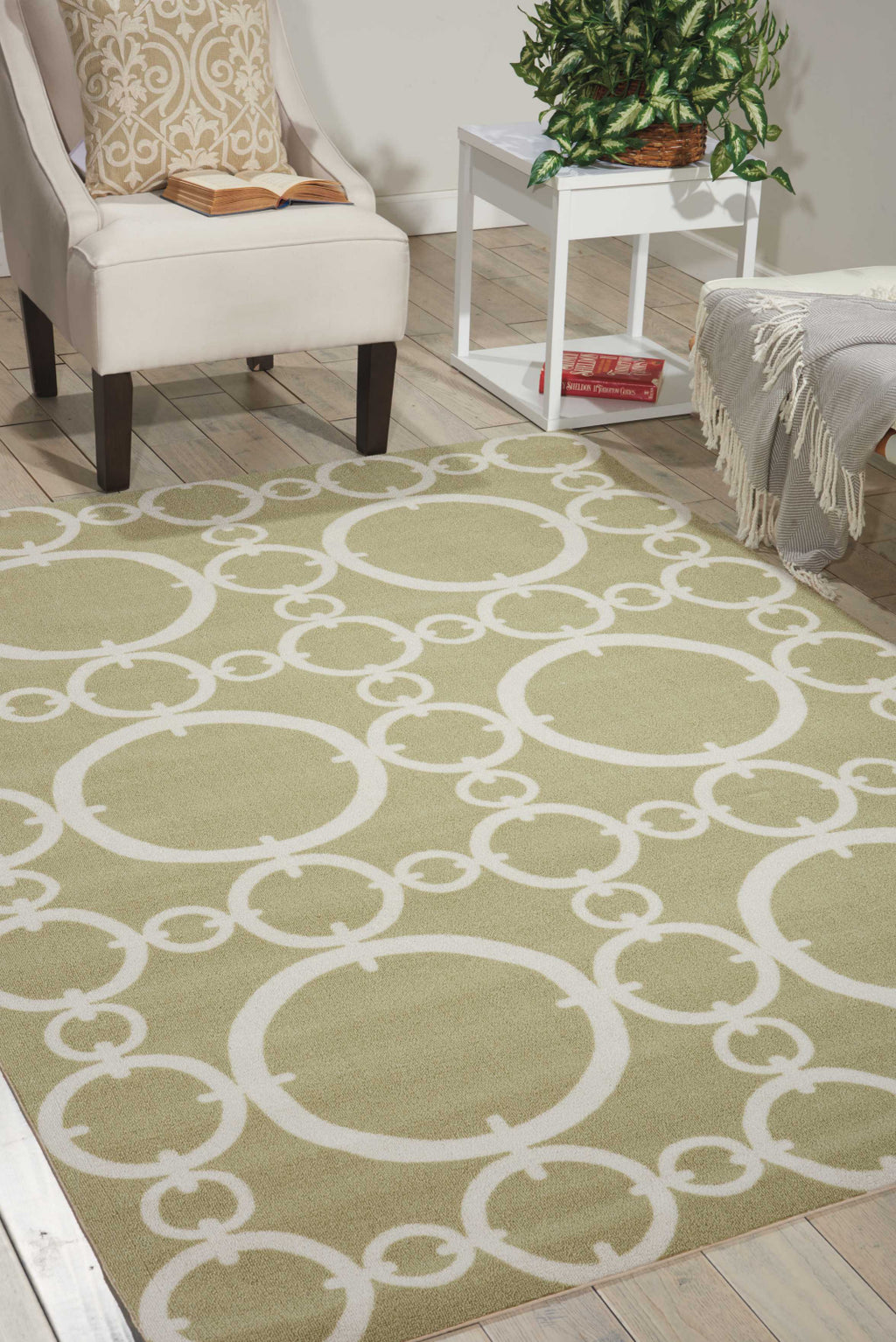 Nourison Sun and Shade SND02 Connected Citrine Area Rug by Waverly Room Image Feature