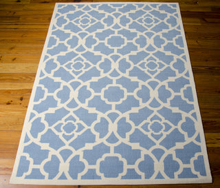 Nourison Sun and Shade SND04 Lovely Lattice Azure Area Rug by Waverly 6' X 8' Floor Shot