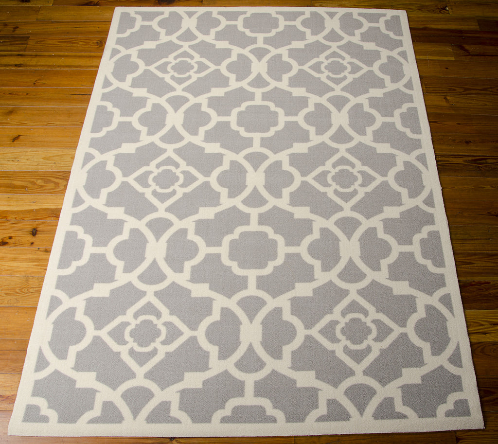 Nourison Sun and Shade SND04 Lovely Lattice Grey Area Rug by Waverly 6' X 8' Floor Shot Feature