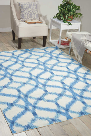 Nourison Sun and Shade SND05 Izmir Ikat Aegean Area Rug by Waverly Room Scene 2