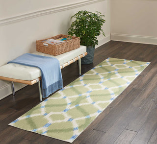 Nourison Sun and Shade SND05 Izmir Ikat Avocado Area Rug by Waverly Room Scene 3