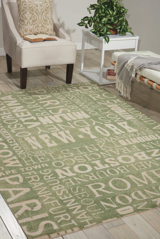 Nourison Sun and Shade SND10 Pattern Destinations Wasabi Area Rug by Waverly Room Image