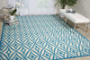 Nourison Sun and Shade SND19 Centro Azure Area Rug by Waverly Room Image Feature