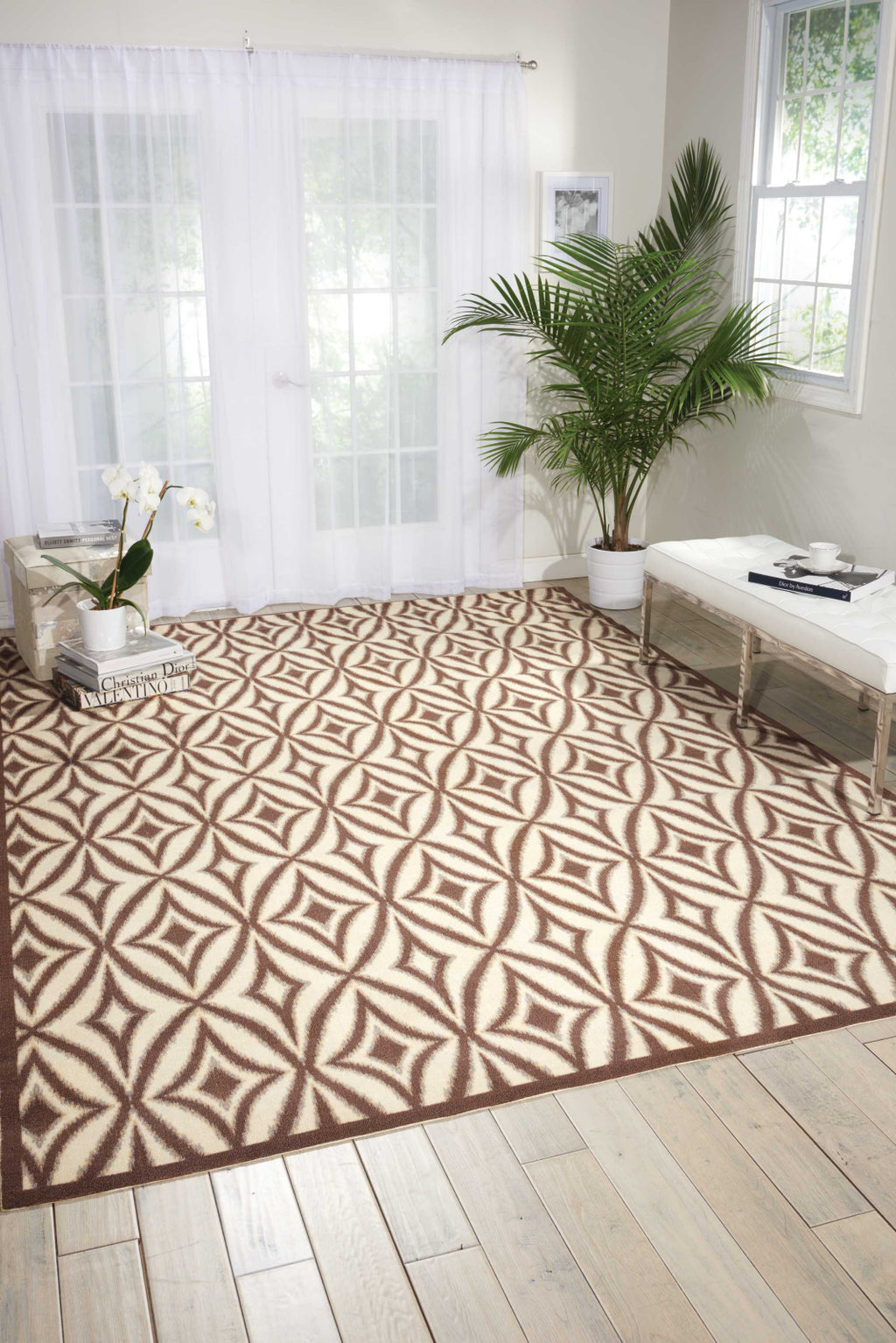 Nourison Sun and Shade SND19 Centro Flint Area Rug by Waverly Room Image Feature