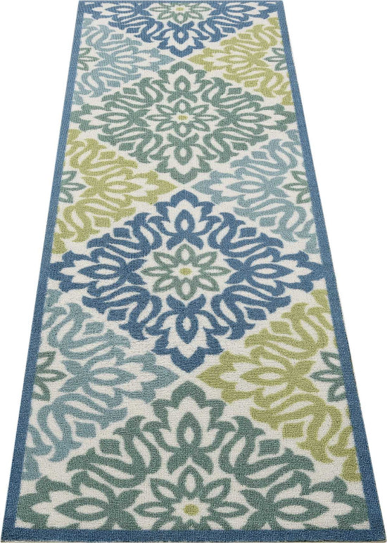 Nourison Wav01/Sun and Shade SND23 Blue Area Rug by Waverly main image