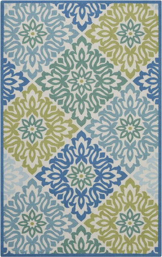 Nourison Wav01/Sun and Shade SND23 Blue Area Rug by Waverly 4'4'' X 6'11''