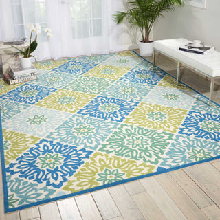 Nourison Sun and Shade SND23 Sweet Things Marine Area Rug by Waverly Room Scene Featured