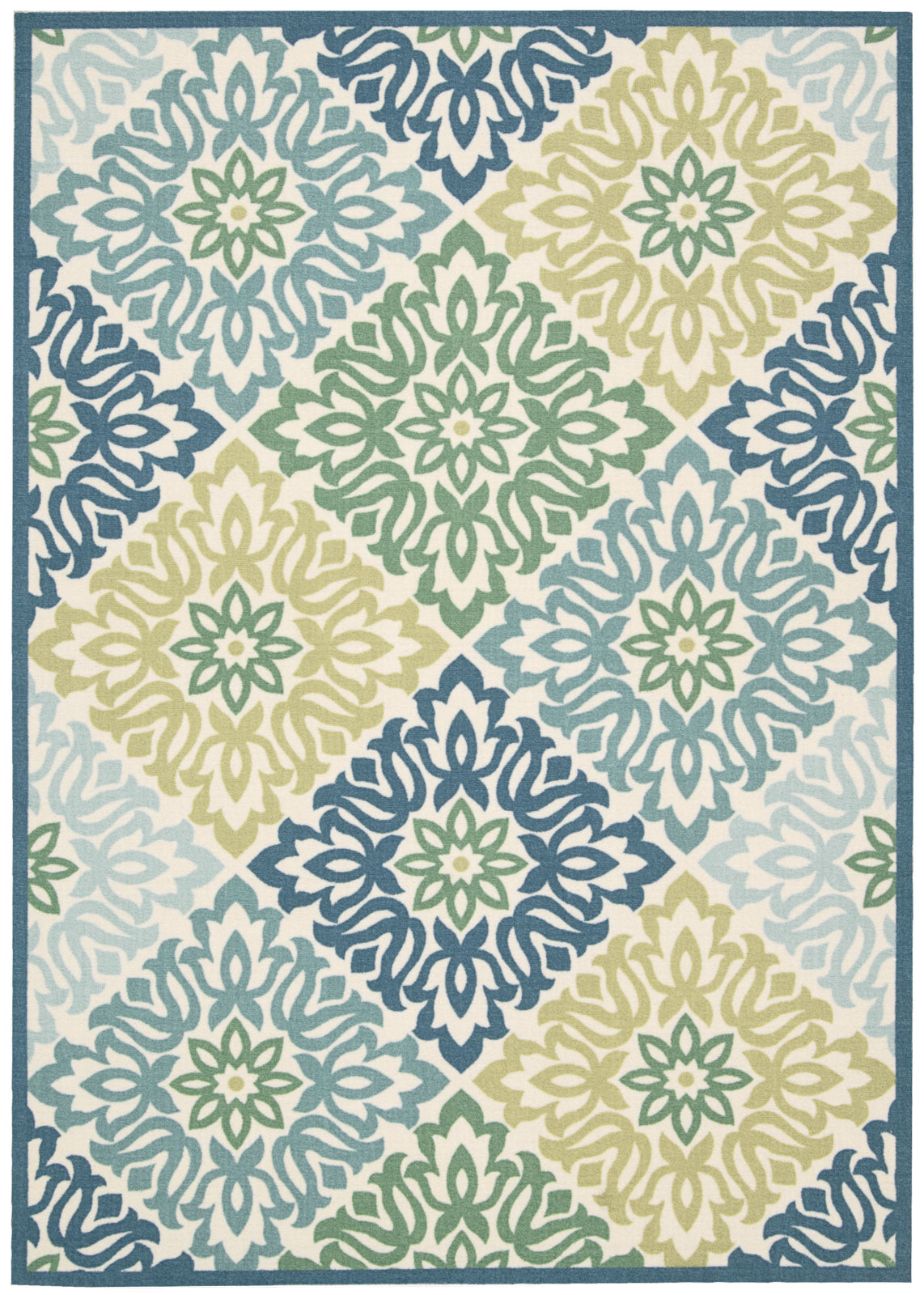 Nourison Sun and Shade SND23 Sweet Things Marine Area Rug by Waverly main image