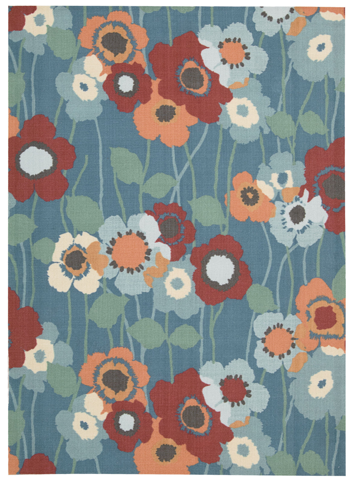 Nourison Sun and Shade SND27 Pic-A Poppy Blue Bell Area Rug by Waverly main image
