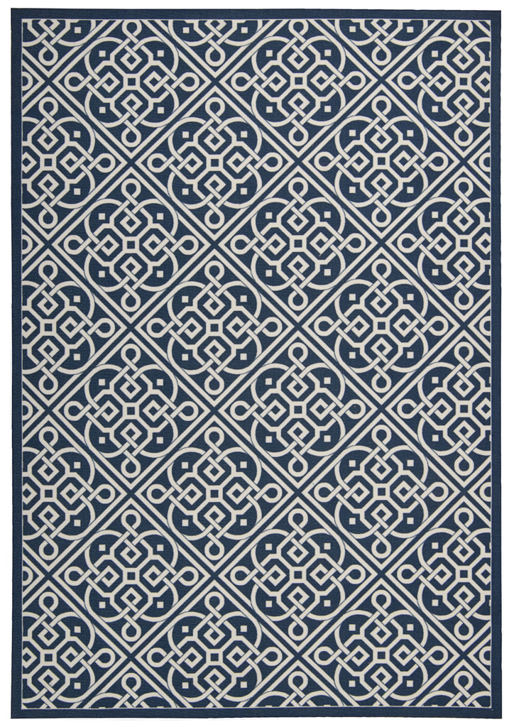 Nourison Sun and Shade SND31 Lace It Up Navy Area Rug by Waverly main image
