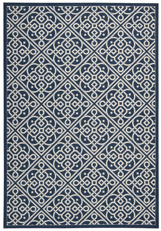 Nourison Sun and Shade SND31 Lace It Up Navy Area Rug by Waverly main image