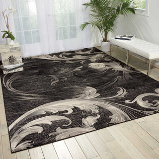 Nourison Soho SOH05 Black Grey Area Rug Room Image