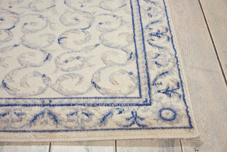 Nourison Somerset ST02 Ivory Blue Area Rug Detail Image