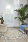 Nourison Somerset ST02 Ivory Blue Area Rug Room Image Feature