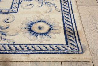 Nourison Somerset ST02 Ivory Blue Area Rug Detail Image