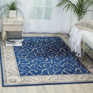 Nourison Somerset ST02 Navy Area Rug Room Scene Featured