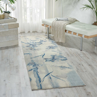 Nourison Somerset ST18 Ivory Blue Area Rug Room Scene 3