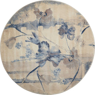 Nourison Somerset ST18 Ivory Blue Area Rug Round