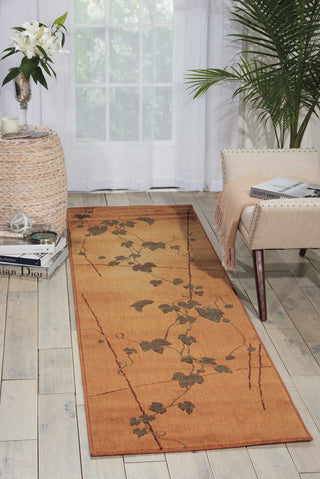 Nourison Somerset ST70 Gold Area Rug Room Image Feature