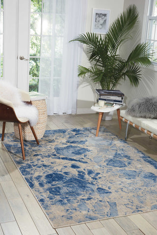 Nourison Somerset ST745 Blue Area Rug Room Image Feature