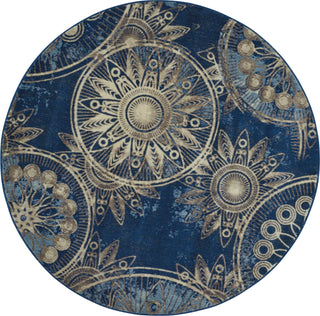 Nourison Somerset ST764 Denim Area Rug 5' 6'' Round