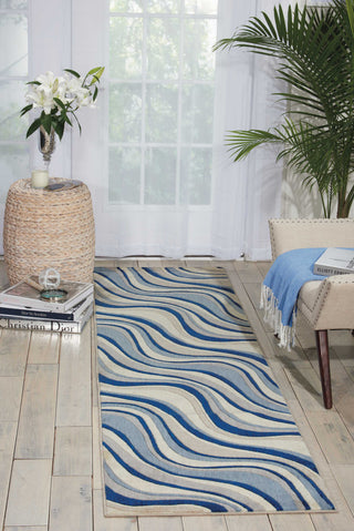 Nourison Somerset ST81 Ivory Blue Area Rug Room Image