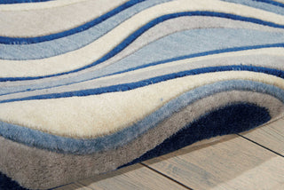 Nourison Somerset ST81 Ivory Blue Area Rug Detail Image