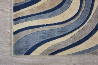 Nourison Somerset ST81 Ivory Blue Area Rug Corner Image