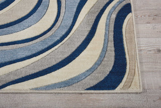 Nourison Somerset ST81 Ivory Blue Area Rug Detail Image